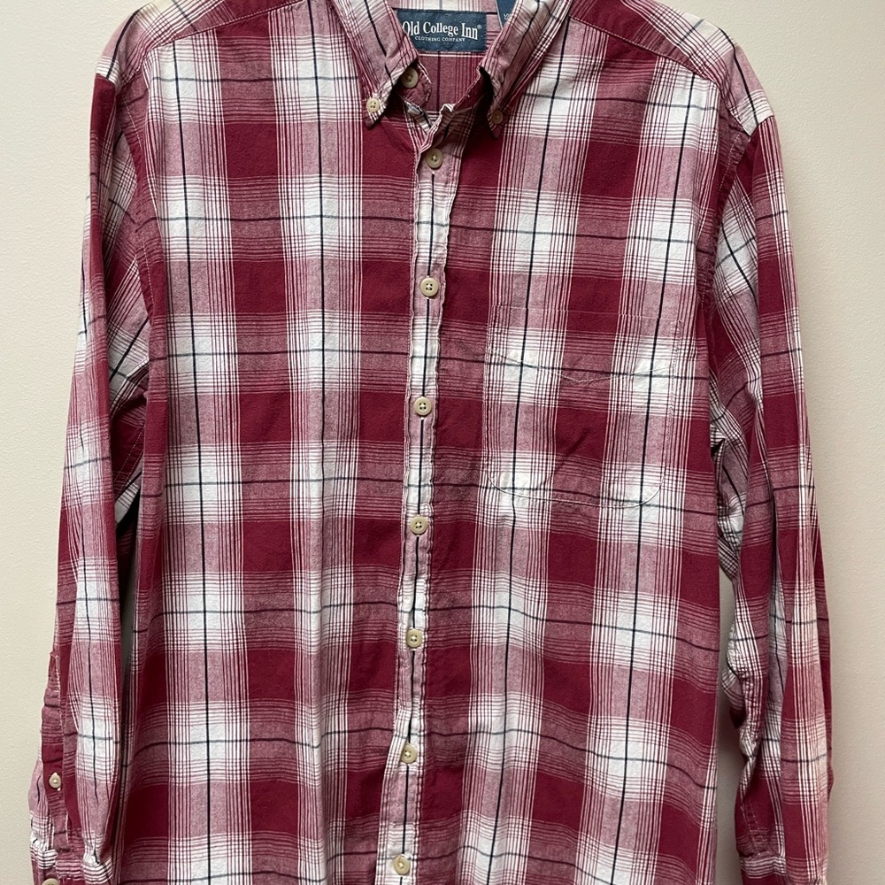 Men’s Long Sleeve Plaid Button Front Shirt